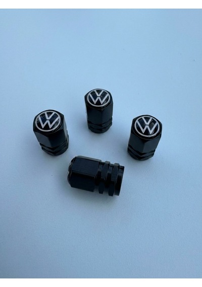 Volkswagen Grubu İle Uyumlu Alüminyum Altıgen Sibop Kapak Seti Siyah - İthal Sibop Kapağı 4lü Set
