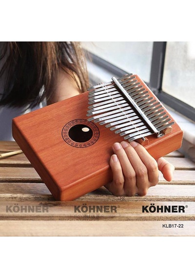 Köhner 17 Tuşlu Maun Ağacı Ful Kalimba Seti-parmak Piyanosu Seti