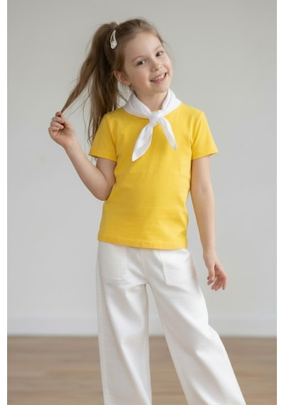 Kiagu Sarı Kısa Kol Basic T-shirt- Terletmeyen Esnek Kumaş Pamuklu Mevsimlik Sarı Kısakol Kız Çocuk Tsort Sarı Kiagu Sarı Kısa Kol Basic T-shirt- Terletmeyen Esnek Kumaş Pamuklu Mevsimlik Sarı Kısakol Kız Çocuk Tsort Sarı