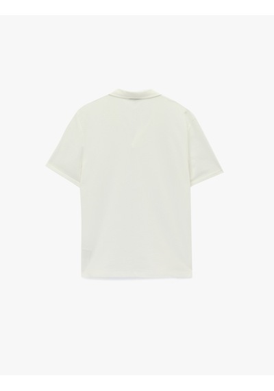 Koton Regular Fit Kısa Kollu Dokulu Basic Polo Yaka Tişört Beyaz 6sam10091mk Beyaz