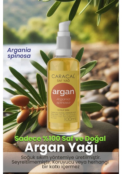 Caracal Argan Yağı Soğuk Sıkım 100 Ml Saf Doğal Ve Katkısız Cold Press Argania Spinosa Oil