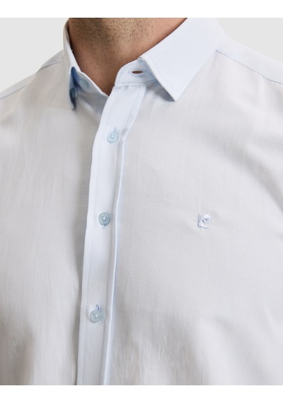 Pierre Cardin Açık Mavi Slim Fit Dokulu Uzun Kollu Gömlek 50333820-vr003