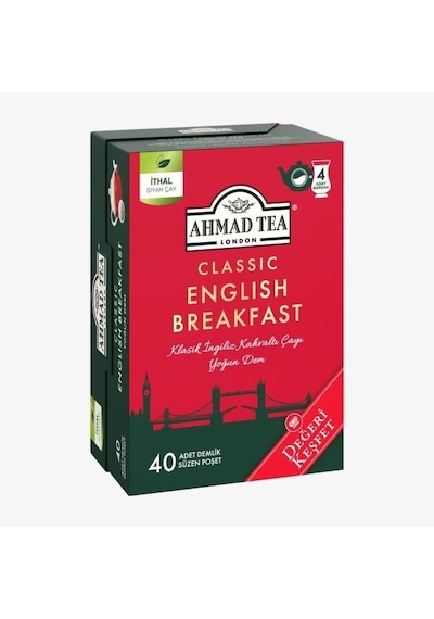 Ahmad Tea 40'lı Klasik English Breakfast Demlik Poşet Çay 80 G