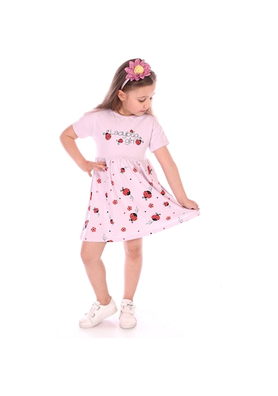Toontoy Kids Toontoy Kız Bebek Ladybug Girl Uğur Böcek Baskılı Elbise Açık Lila