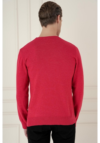 Efor Tr 875 Slim Fit Kırmızı Klasik Triko Kırmızı