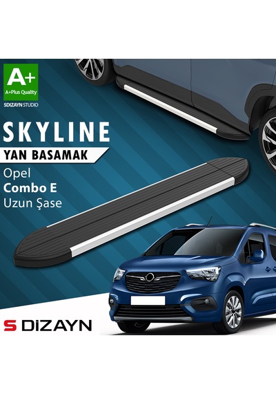 S-dizayn Opel Combo E Uzun Şase Skyline Aluminyum Yan Basamak 213 Cm 2018 Üzeri A+ Kalite