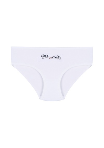 Koza İç Giyim Kız Çocuk 3'lü Penguen Desenli Slip 1050 Pembe - Beyaz