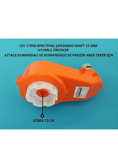 Pilsan 12v 17000 Rpm İthal Şanzıman Shaft 15 Mm