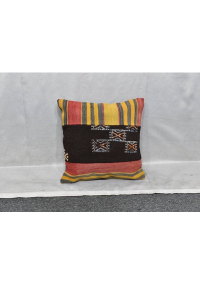 Zehra Abla Halı Yeni El Dokuma Patchwork Kırkyama Dekoratif Kilim Kırlent Yastık Kılıfı 6001
