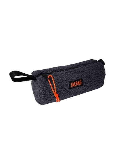 Jacbag Teddy Silindir Peluş Kalem Çantası Gri - Turuncu Çok Renkli