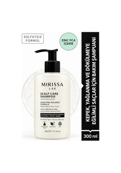 Mirissa Lab Kepek Ve Yağlanma Karşıtı Sülfatsız ve Tuzsuz Saç Derisi Şampuanı 300 ML