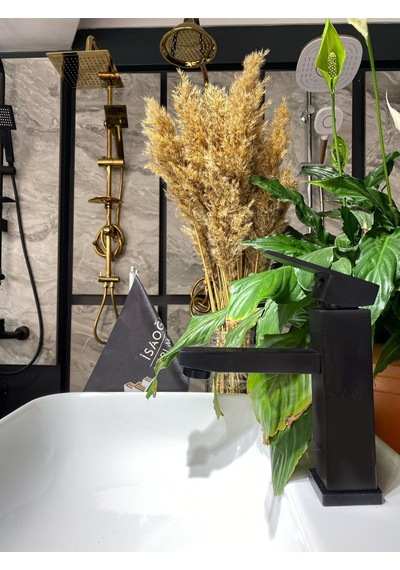 İsaoğlu Yapı Mat Siyah Lavabo Bataryası Siyah