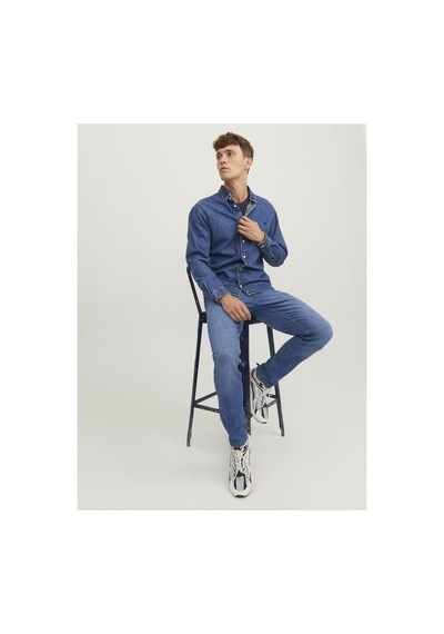 Jack & Jones Jack Jones Glenn Model Dar Kesim Kot Pantolon 12243592 Blue Denim