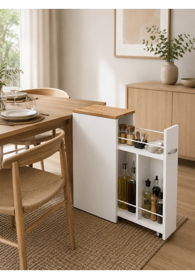 Yukon Sürgülü Banyo Dolabı Beyaz - Çam Yukon Sürgülü Banyo Dolabı Beyaz - Çam