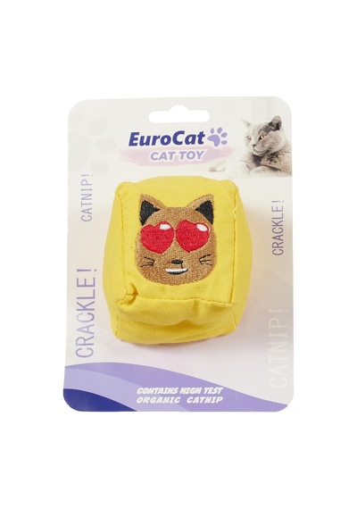 Kedi Suratlı Küp Şekilli Kedi Oyuncağı, 6 Cm