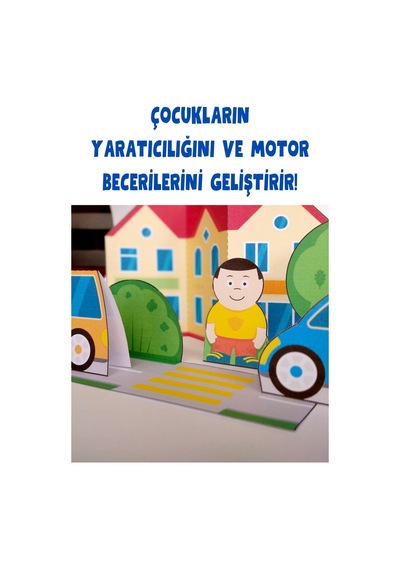 Kağıttan 3 Boyutlu Şehir Yapıyoruz Şablonu, A4 Boyutta Kalın Ve Sert Kağıt.