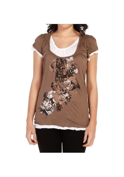 Bulalgiy Kadın Vizon Trend T-Shirt - Bga142192