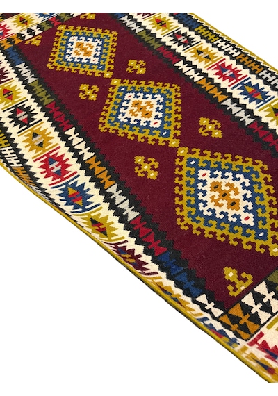 El Dokuma Sıfır Yahyalı Kilim 110x200 Kök Boya %100 Yün Yolluk Kilim Renkli