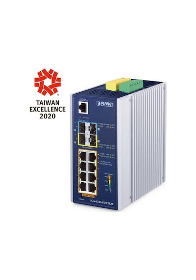 Planet Pl-ıgs-6325-8up2s2x 8 Port Gigabit Poe+ 4 Port Sfp 360w Yönetilebilir Endüstriyel Poe Switch