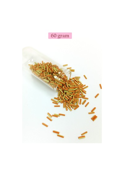 Uzun Boru Kesme Boncuk Çap 2mm Uzunluk 10 Mm - 60 Gram - Yeşil Turuncu - Bnc300