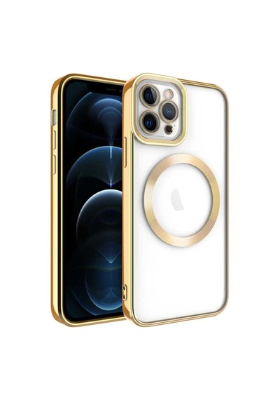 Apple Uyumlu iPhone 11 Pro Kılıf M-safe Wireless Şarj Özellikli Zore Setro Silikon Gold