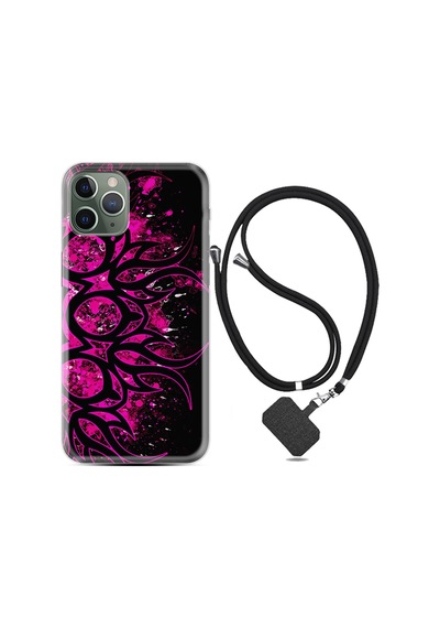 Apple Uyumlu iPhone 12 Pro Kılıf Boyun Askılı Purple Knife 1692