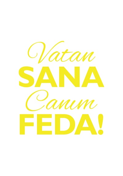 Vatan Sana Canım Feda Sticker17x17 Cm Sarı