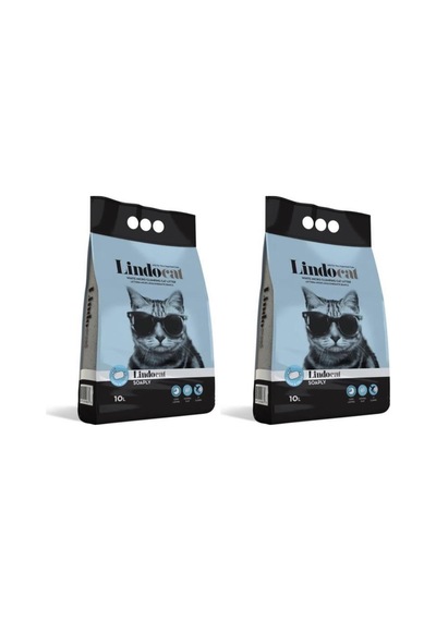 LindoCat İnce Sabun Kokulu Topak Bentonit Kedi Kumu 2 x 10 L