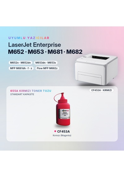 Hp 655a Cf453a Toner Tozu Kırmızı 290gr / Color Laserjet Enterprise M652 / M653 / Mfp M681 / M682