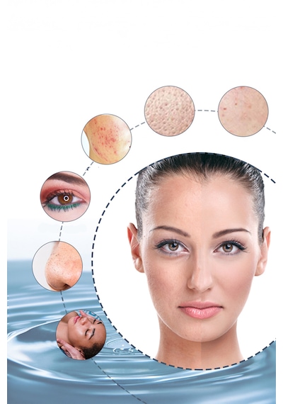 Veryfit 6 In 1 - 3 Aşamalı Su Geçirmez Led Ekranlı Peeling Masaj Cilt Temizleme Bakım Aleti Beyaz