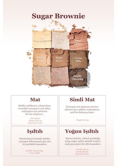 Dasique Mat Ve Işıltılı Renk Seçenekleri Sunan Far Paleti Shadow Palette 01 Sugar Brownie 01 Sugar Brownie