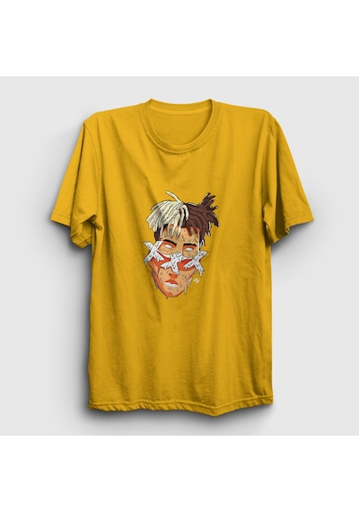 Presmono Unisex Melting Xxxtentacion T-shirt Sarı