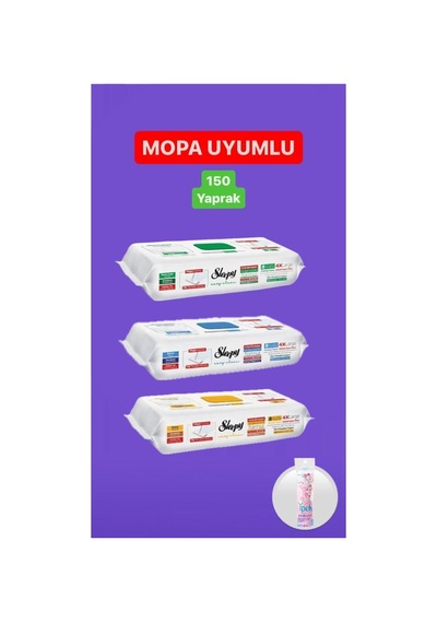 Sleepyeasy Clean Beyaz-arap-çamş Katkılı Mopa Uyumlu Yer Temizlik Havlusu 150 Yaprak Hediyeli Diğer