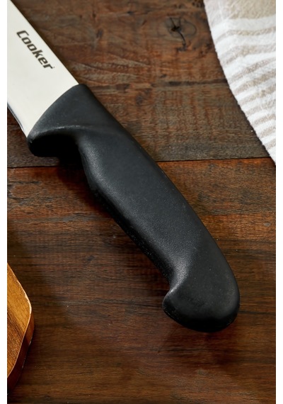 Cooker 29 Cm Paslanmaz Çelik Kasap Bıçağı Siyah Ckr4598