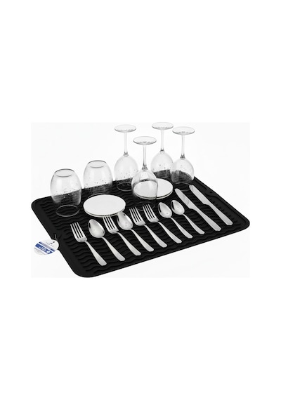 Siyah 40x30cm %100 Silikon Bulaşık Kurutma Matı Bulaşık Altlığı,bulaşık Kurutmalığı Bulaşık Pedi Siyah