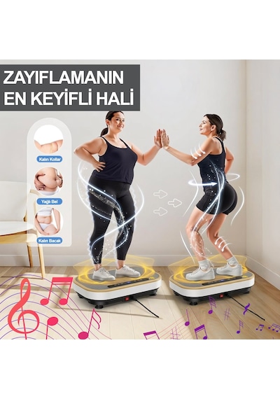 Bluetooth Led Işıklı Titreşimli Egzersiz Platformu Kumandalı Ev Fitness Aleti Direnç Lastiği Hediye