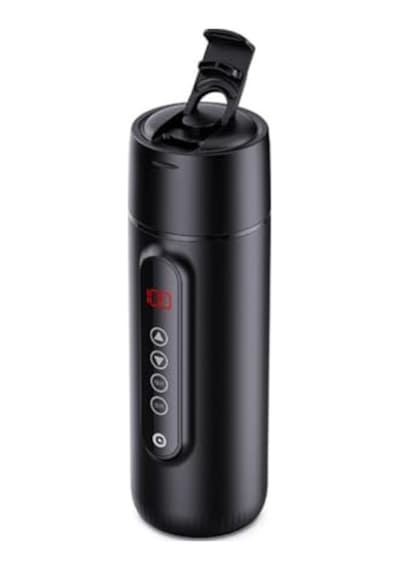 Coofbe Paslanmaz Çelik 470ml Araç Su Isıtıcı Taşınabilir Termos Dijital Ekranlı Araç Su Isıtıcı Kattle