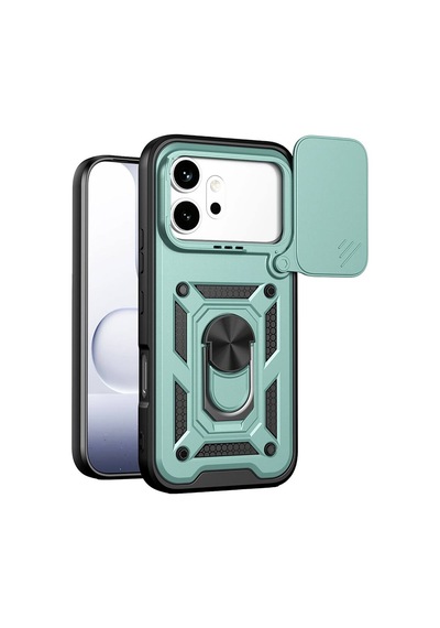 Huawei Honor 600 Pars Lens Yüzüklü Silikon - Yeşil Evimdeyokyok