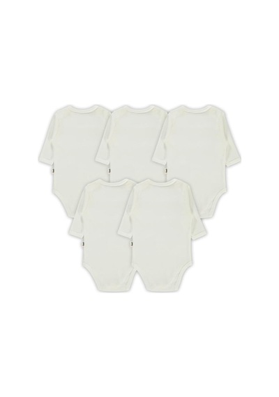 Civil Baby Düz Uzun Kol 5 li Çıtçıtlı Badi Beyaz