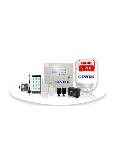 Opax-2545 Pstn/Gsm/Sms Panel & Bgr-10 Kablolu Sirenli Full Set