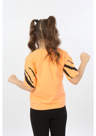 Toontoy Kids Toontoy Kız Çocuk Wild Wood Girl Baskılı Tişört Oranj