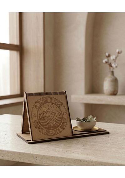 Kupa Tutuculu Üçgen Kitap Standı-a Book A Day Keeps Reality Away