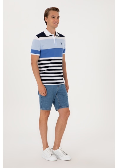 U.S. Polo Assn. Erkek Regular Fit Polo Yaka İndigo Tişört 50300046-VR028
