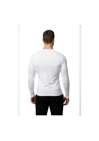 Deepsea Erkek Beyaz Uzun Kollu Sıfır Yaka Sweat 230042 Beyaz