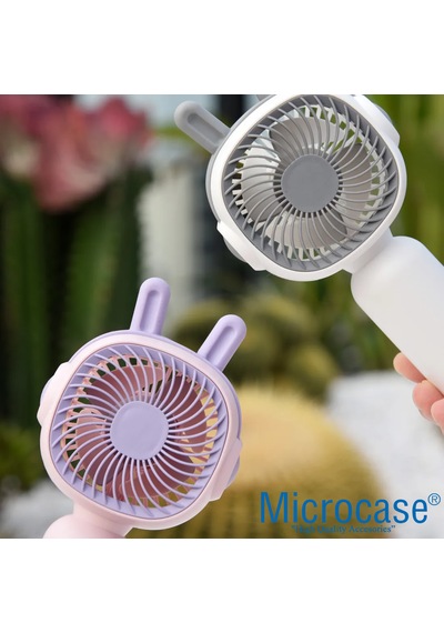 Microcase Fn40 Telefon Tutacaklı Şarj Edilebilir Elde Taşınabilir Mini Fan - Al5299