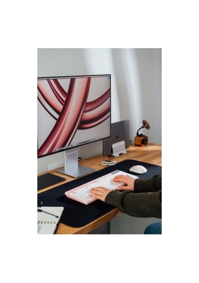 Pembe/beyaz Kablosuz Q Multimedia Klavye Ve Mouse Seti, Şık Tasarım