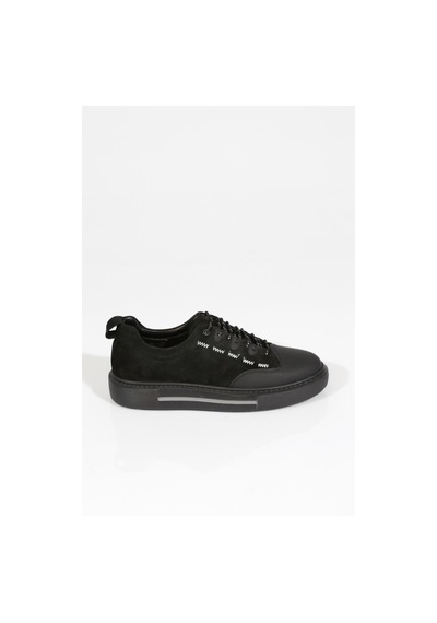 Dgn 9982 Erkek Düz Taban Sneakers Ayakakbi Siyah Süet Siyah