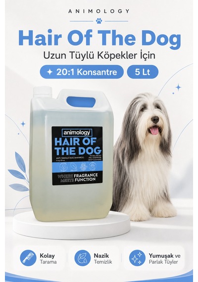 Animology Hair Of The Dog Uzun Tüylü Köpeklere Özel 20:1 Konsantre Köpek Şampuanı 5 Lt