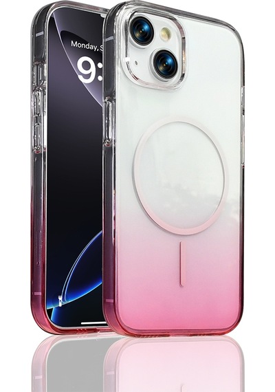 Nihcase Apple Uyumlu iPhone 15 Kılıf Rainbow Renkli Septik Manyetik Şarj Kapak