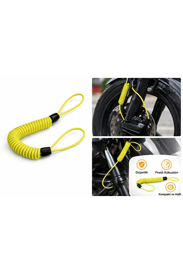 Hatırlatma Halatı & Kablosu Bisiklet, Motosiklet Ve Elektrikli Araçlar İçin Sarı
